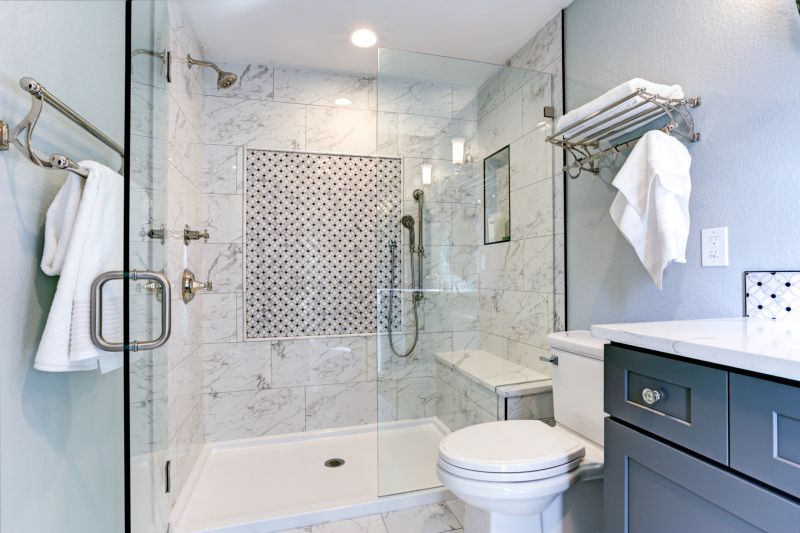 Walk-in Shower Featuring Large Format Tiles